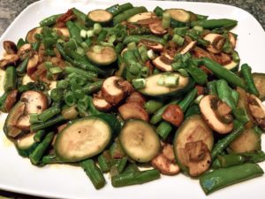 stir fry with vegetables, ginger and turmeric