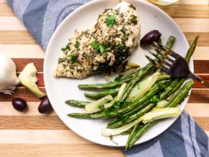 RECIPE: Kale & Olive Stuffed Chicken with Green Beans & Fennel | Paleo, Whole30, Low-Carb | by Candace Kennedy