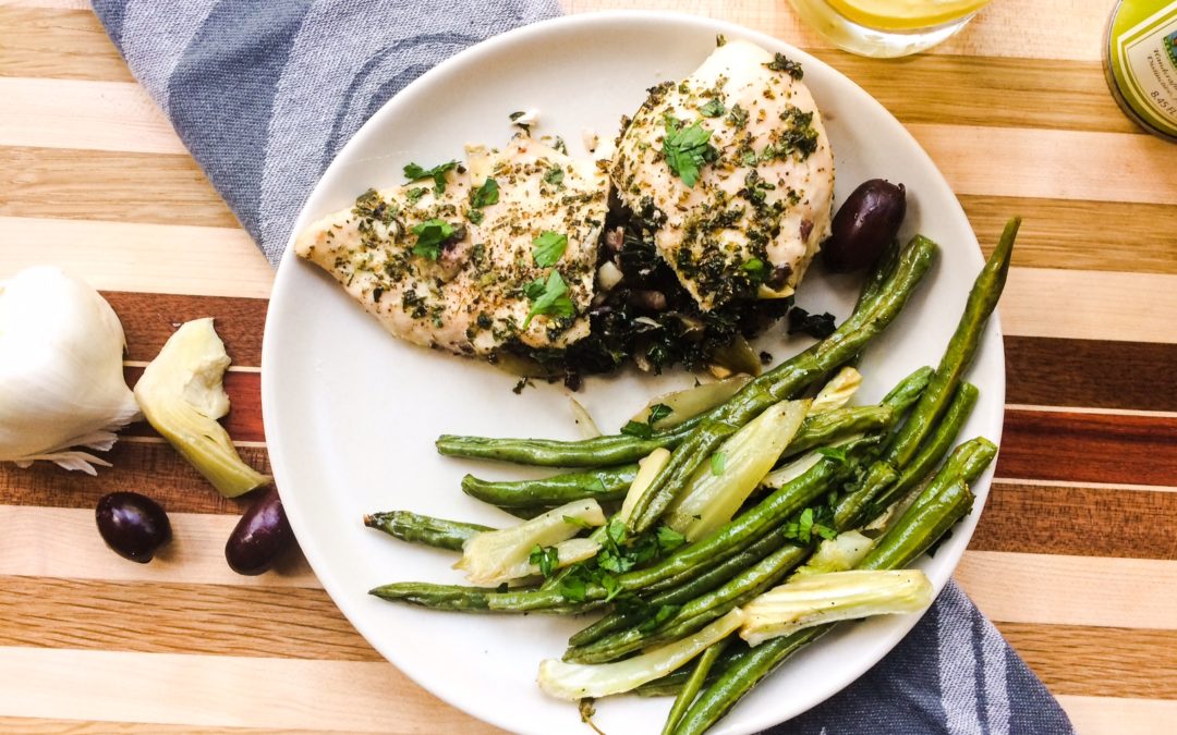 Kale & Olive Stuffed Chicken Breast with Green Beans & Fennel