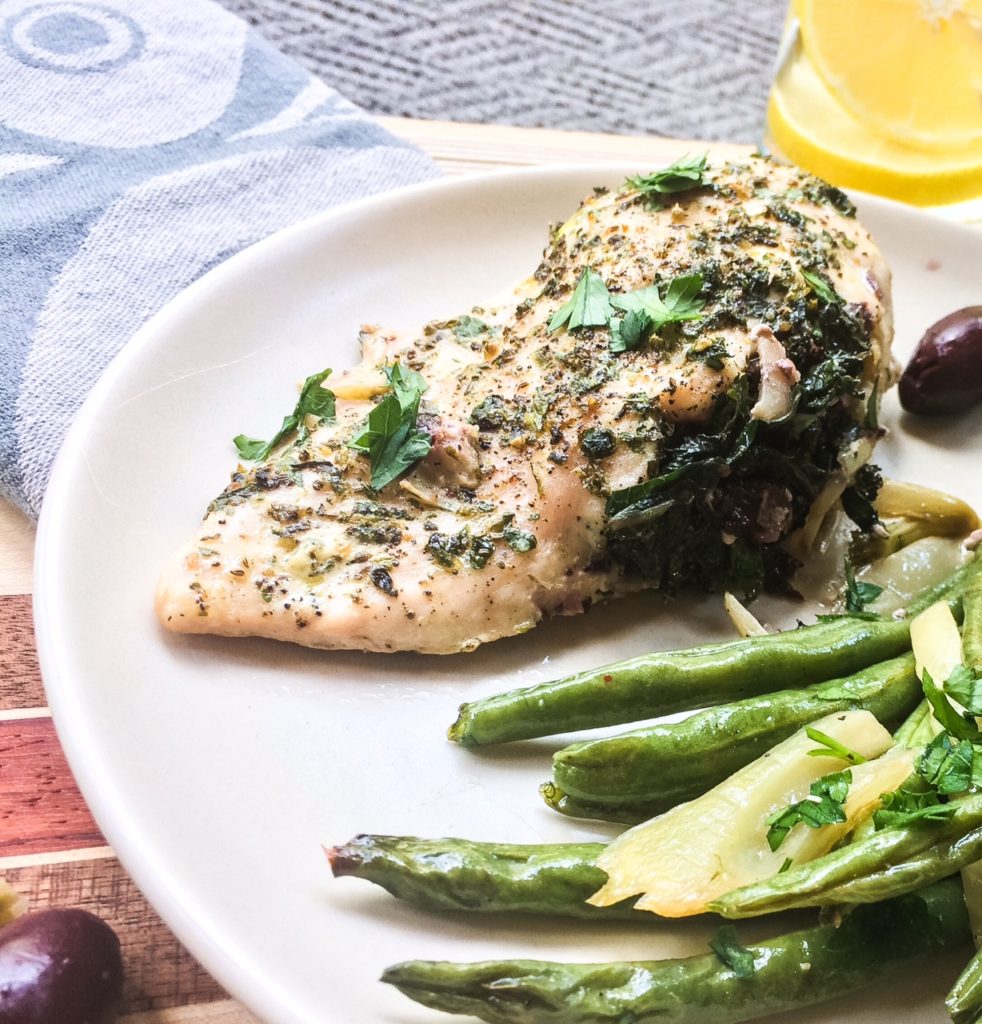 RECIPE: Kale & Olive Stuffed Chicken with Green Beans & Fennel | Paleo, Whole30, Low-Carb | by Candace Kennedy 