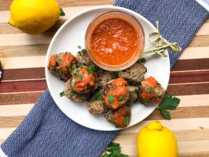 RECIPE: Lamb Meatballs with Muhammara Sauce | Paleo, Low-Carb, Whole30